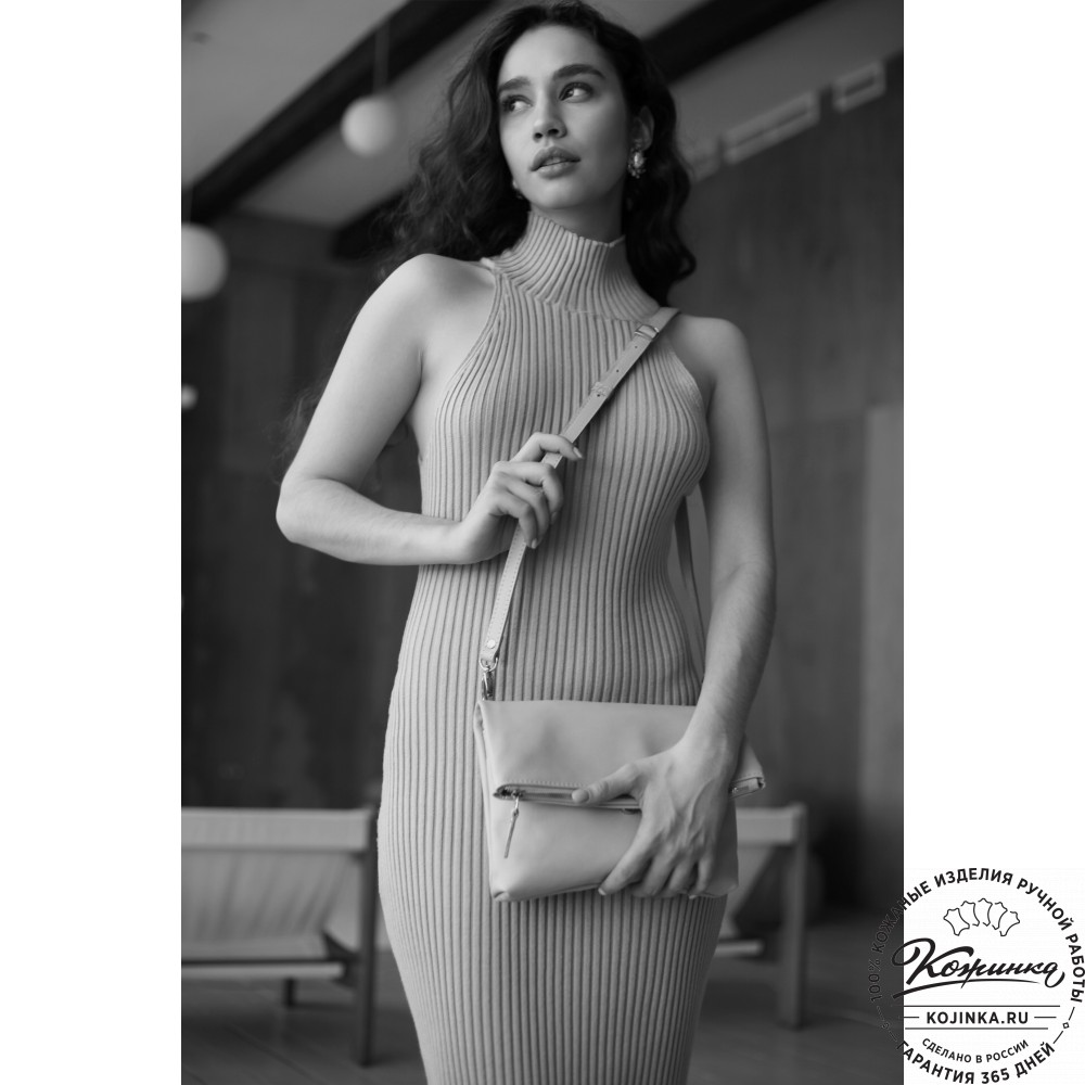 Кожаный клатч "Молли" (синий)